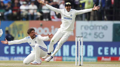 Kuldeep Yadav in action, potentially playing in the second Test.